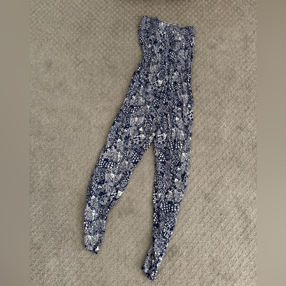 Target x Lilly Pulitzer Navy Blue strapless jumpsuit - Picture 4 of 4